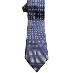 Vitali Italy 100% Silk Handmade Tie Navy Blue White Polka Dot Necktie 58 x 3.25